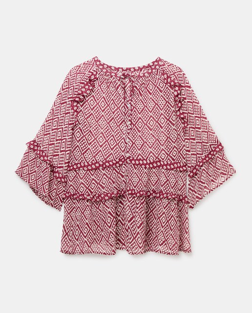 Blusa de gasa estampada de mujer talla grande · Couchel · El Corte Inglés