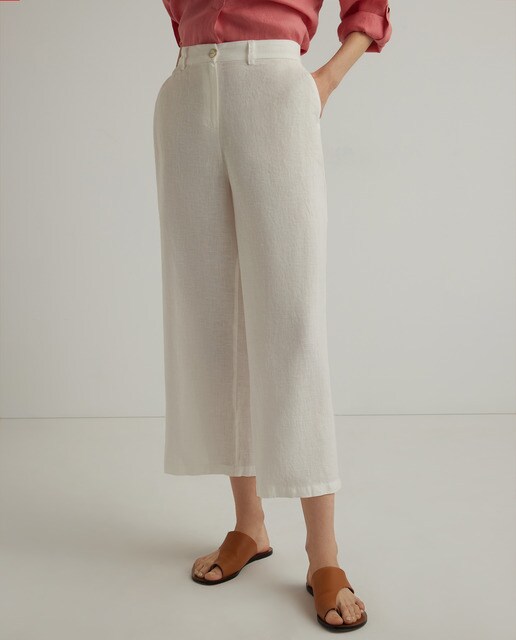 Pantalón de mujer fluido de lino · Woman El Corte Inglés · El Corte Inglés