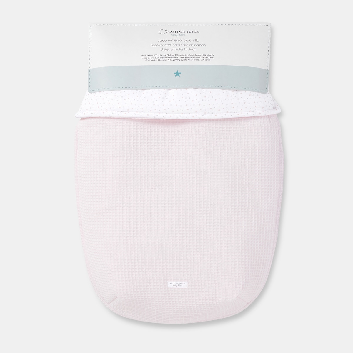 Saco de Cadeira Universal Waffle Estrelas Fecho de Correr Lateral Rosa-5