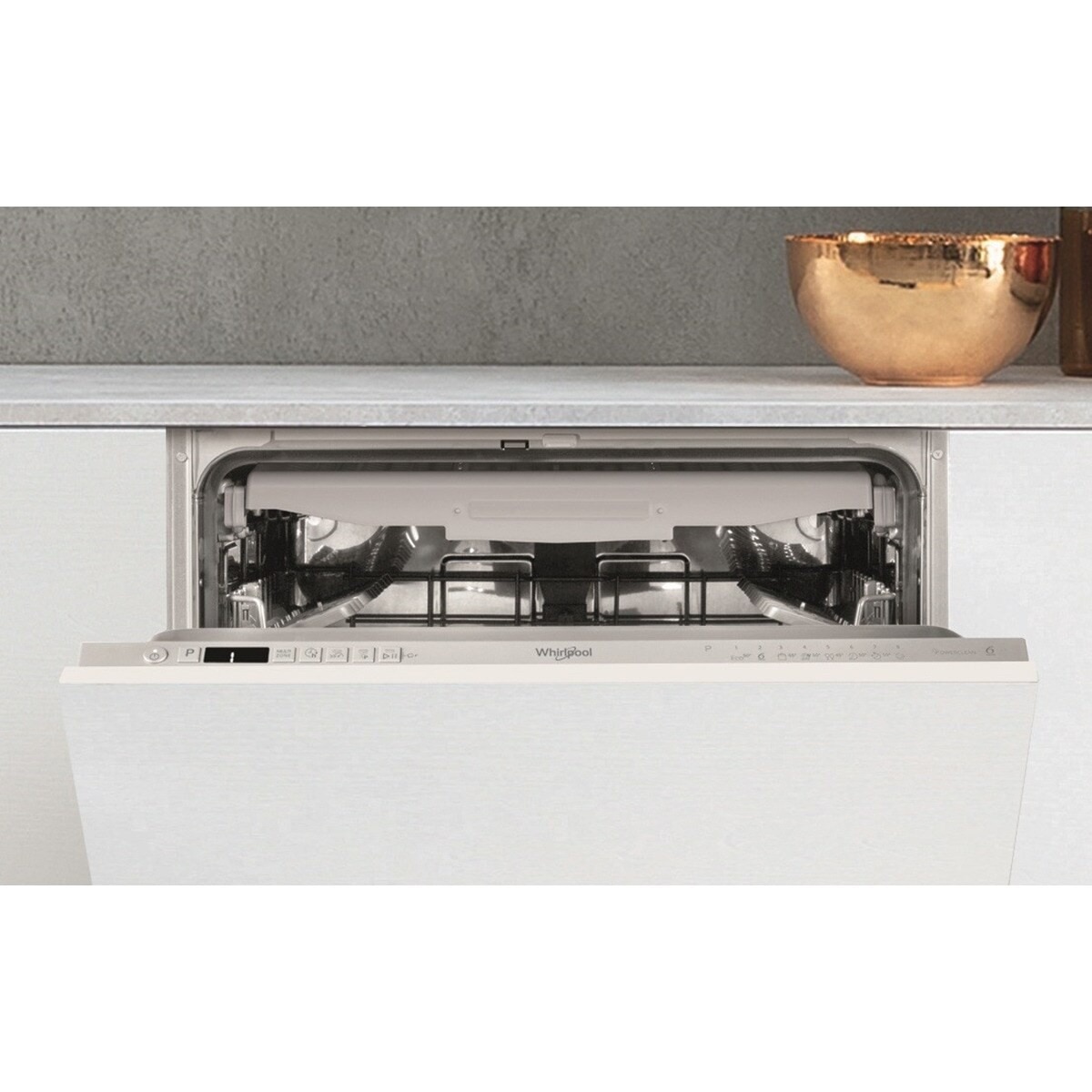 Máquina de Lavar Loiça Encastrável Whirlpool WI 7020 PF com Tecnologia 6º Sentido, para 14 Talheres e de 60 cm - Painel Prateado 3