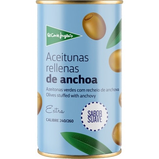 aceitunas rellenas de anchoa suaves 25% menos sal lata 150 g neto escurrido - El Corte Ingles