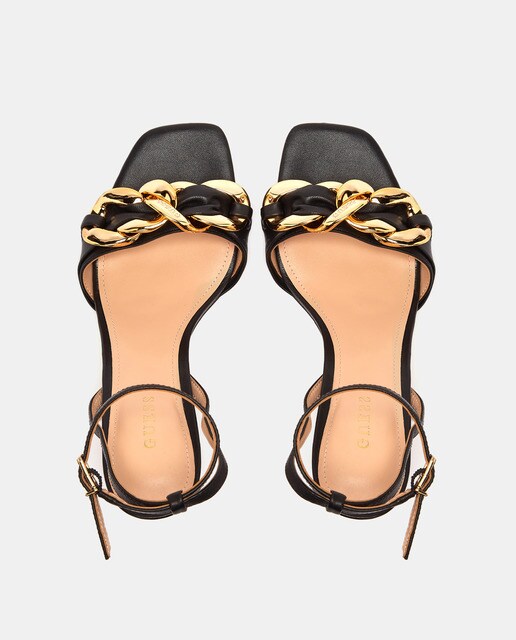 Sandalias de tacón de mujer en piel de color negro · Guess · El Corte Inglés