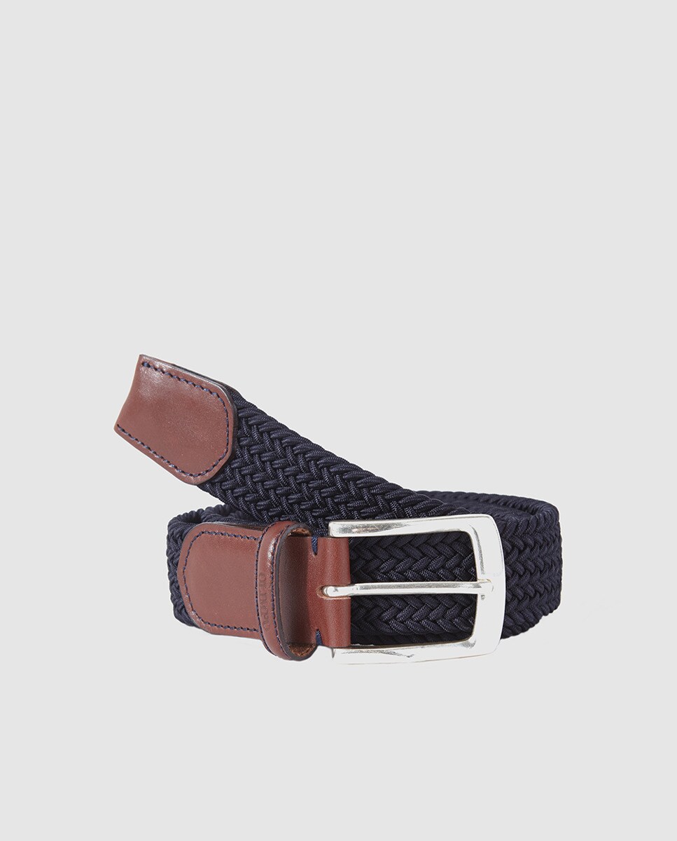 Ceinture tressée unie . Fabriquée en Espagne.