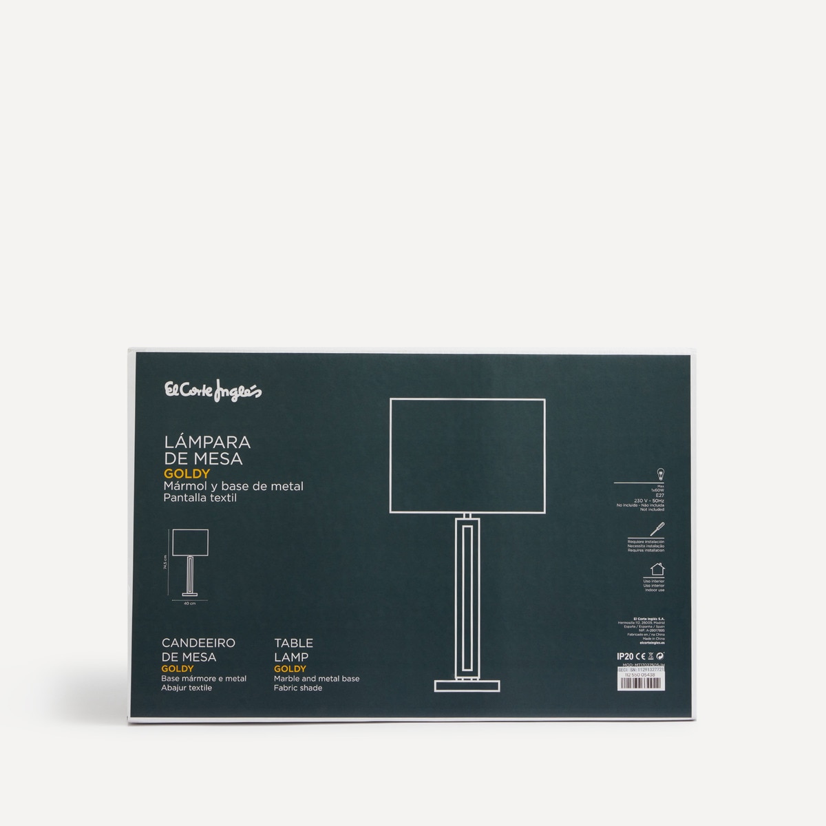 Candeeiro de mesa Goldy El Corte Inglés Ouro-5