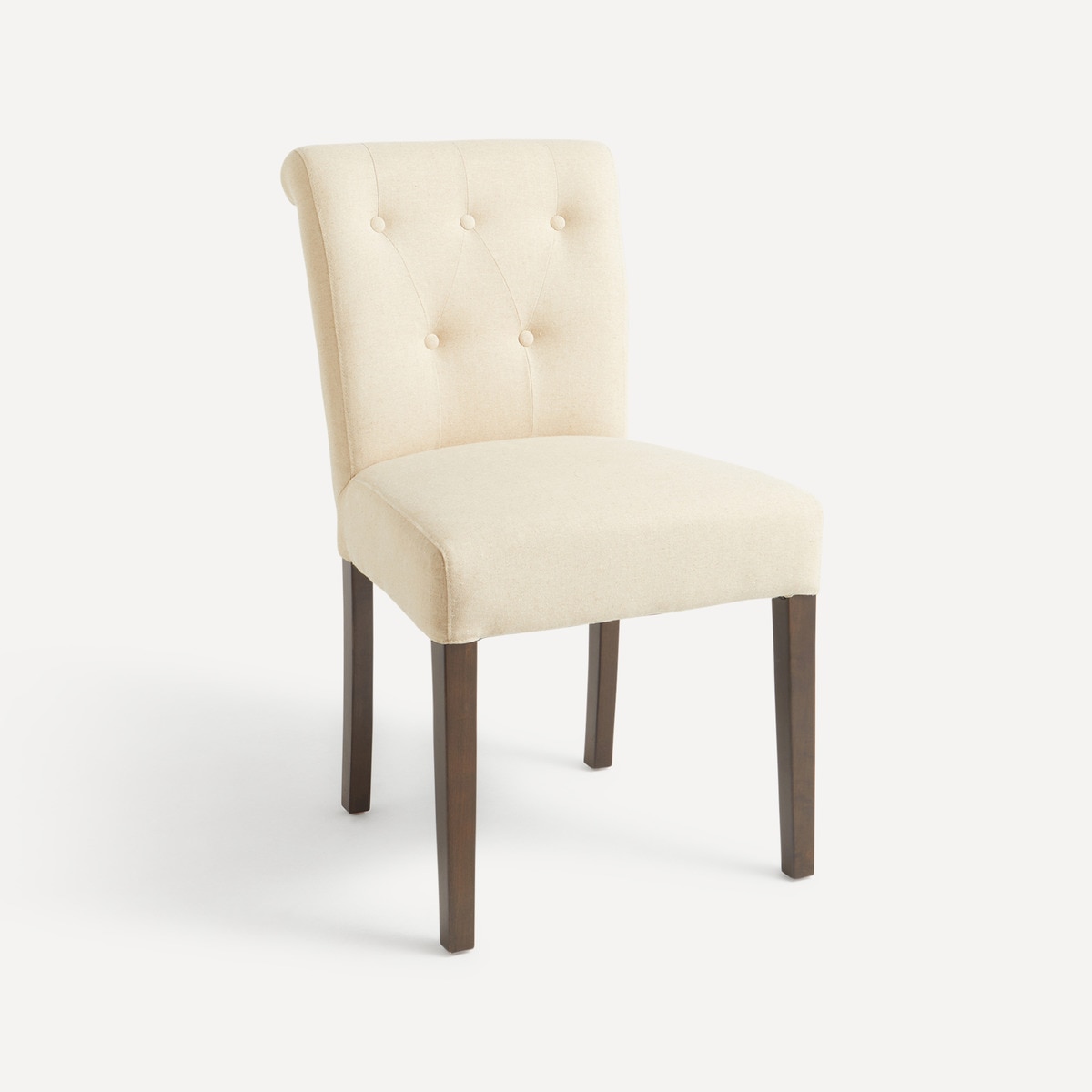 Cadeira Estofada de Linho Rondo Bege-1