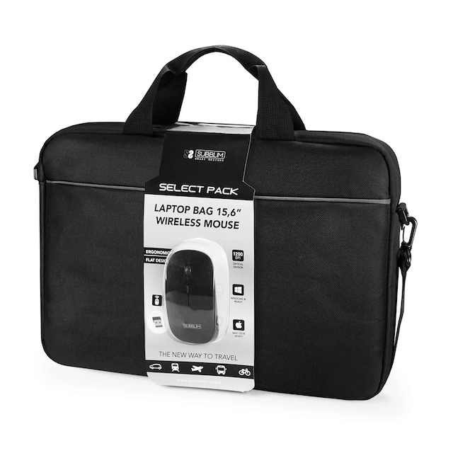 Imagen 0 de Maletín negro + ratón inalámbrico Subblim Select Pack para portátiles hasta 15,6"