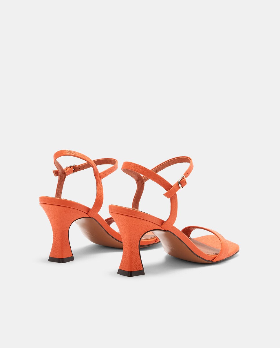 Sandalias de tacón de mujer en piel naranja con puntera cuadrada · Bibi Lou  · El Corte Inglés