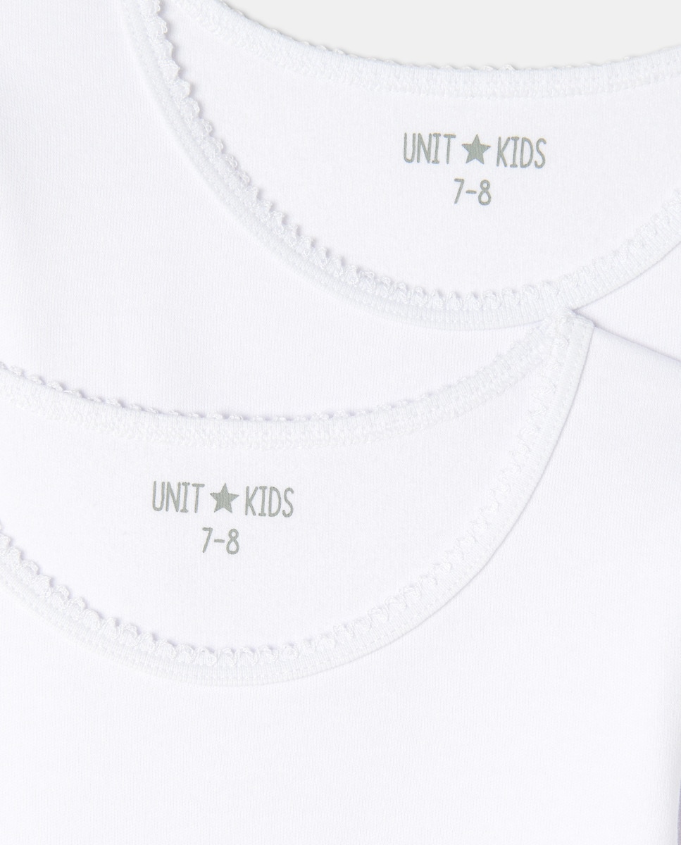 Pack 2 camisetas de niña manga larga Blanco-3