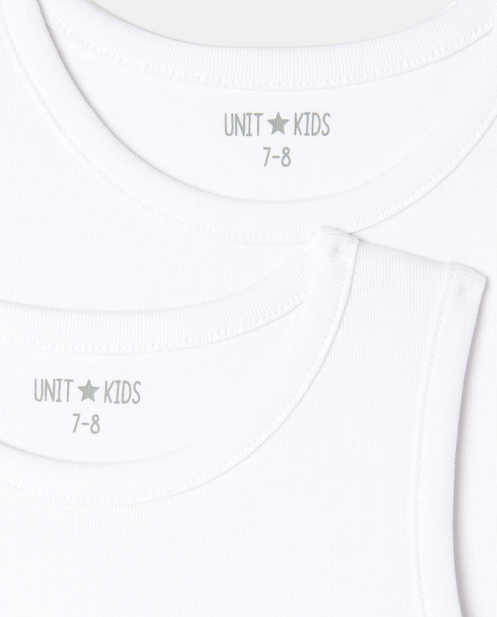 Pack 2 camisetas de niño sin mangas Blanco-3