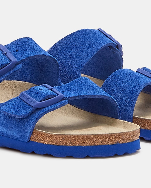 Sandalias planas de mujer en ante azul · Birkenstock · El Corte Inglés