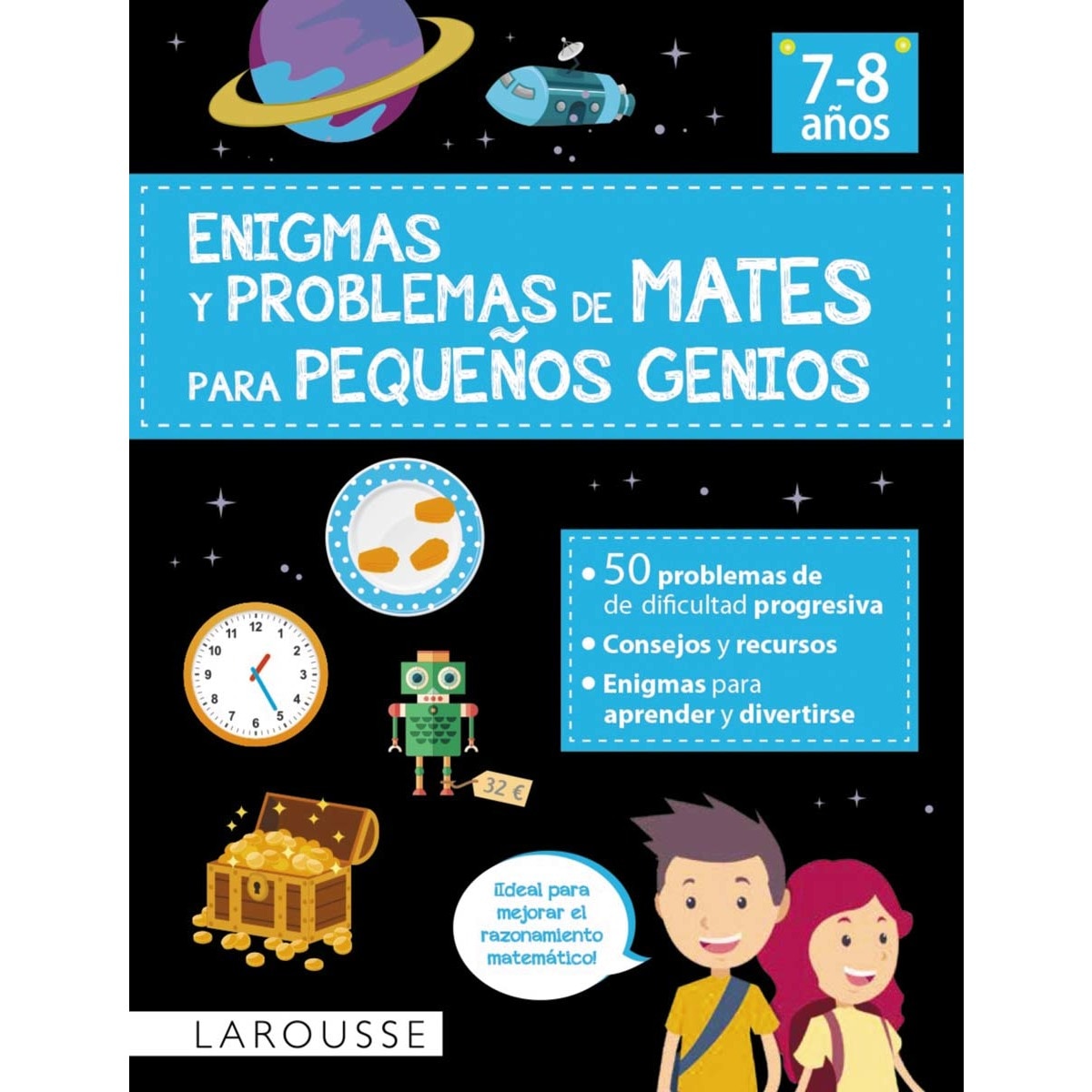 Imagen 0 de Enigmas y problemas de mates para pequeños genios (7-8 años)