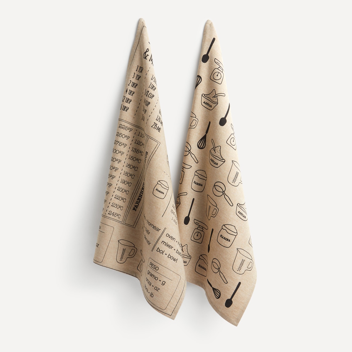 Lot de 2 torchon Mesures