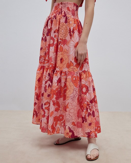 Falda larga con estampado floral · Fórmula Joven · El Corte Inglés