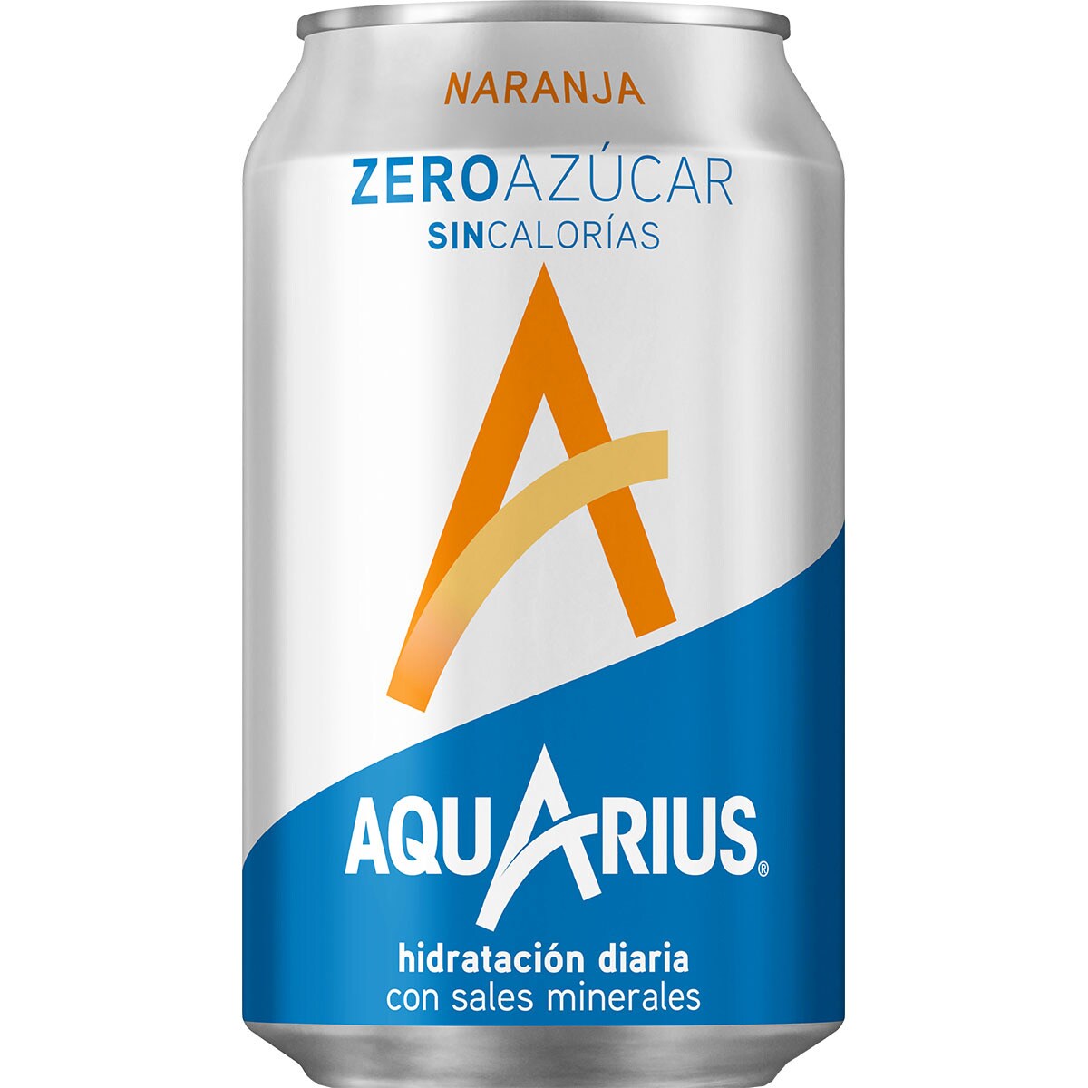 Sugar free orange flavour isotonic drink tin 33 cl · AQUARIUS ZERO