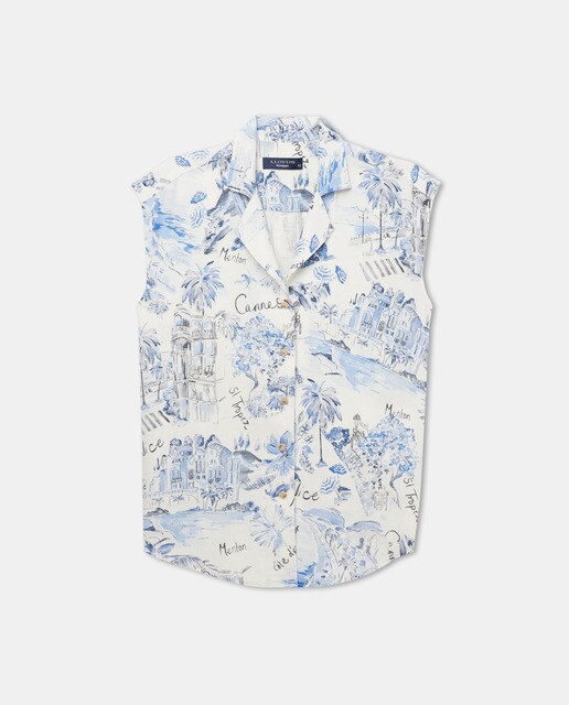 Blusa de mujer manga larga estampada 100% lino · Lloyd's · El Corte Inglés