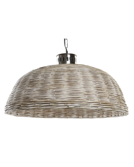 Imagen 0 de Lámpara techo metal y ratán natural