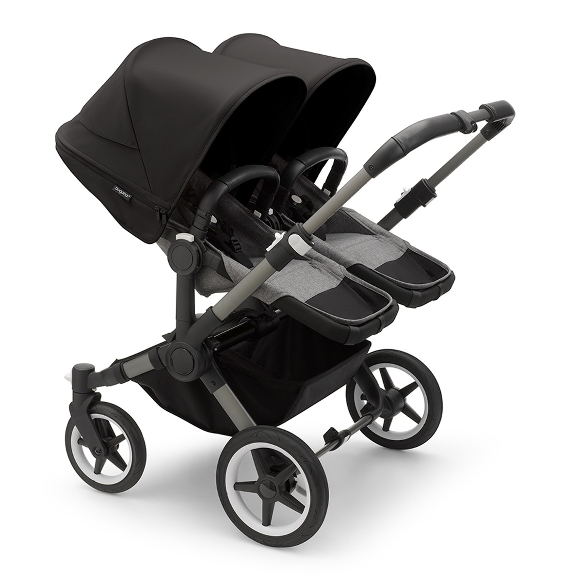Carro de bebé Bugaboo Donkey 5 Twin Mix Match con capota, pack de extensión y funda de capazo completo grafito/gris/negro medianoche/melang Gris/Negro-1