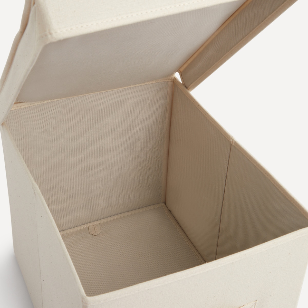 Caixa organizadora dobrável em algodão orgânico Natural-4