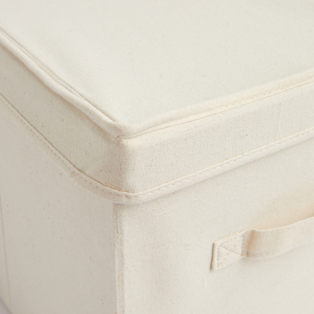 Caixa organizadora dobrável em algodão orgânico Natural-3