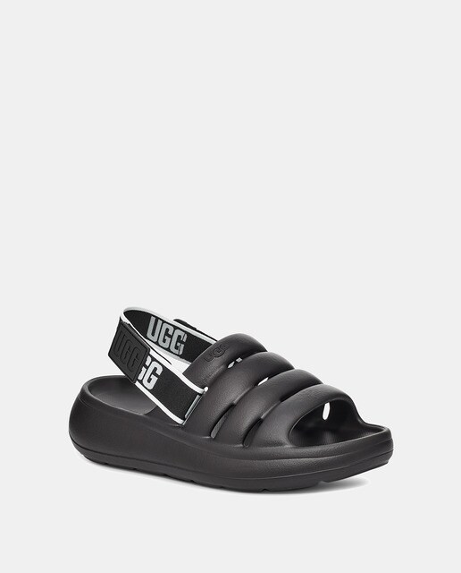 Chanclas de mujer en negro con elástico logotipado · UGG · El Corte Inglés