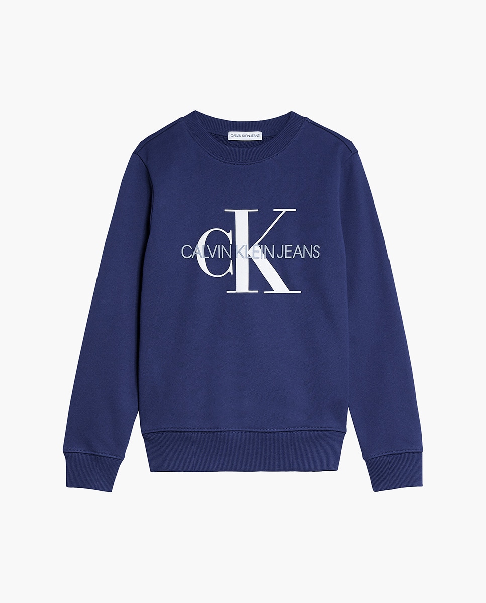 Sweatshirt de menino Calvin Klein azul com estampado Azul-marinho-5