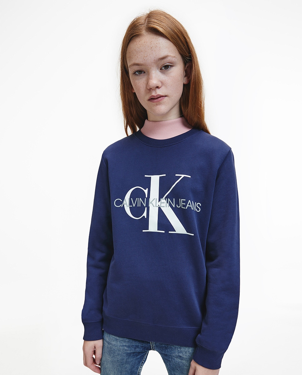 Imagem 0 de Sweatshirt de menino Calvin Klein azul com estampado
