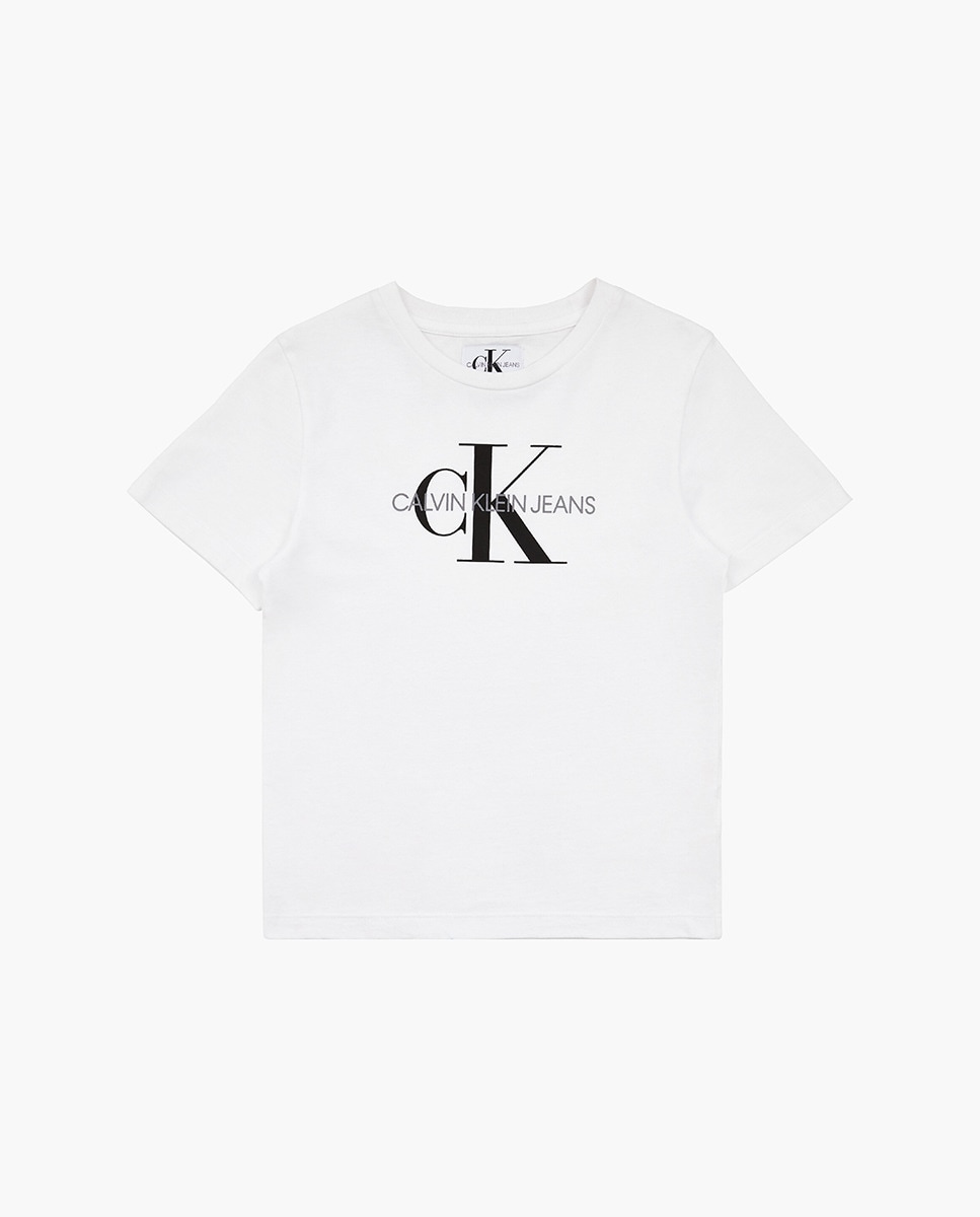 T-shirt de menino Calvin Klein branca com estampado Branco-4