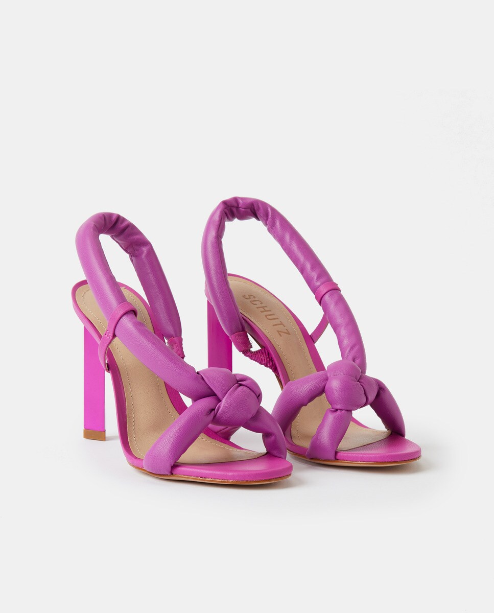 Sandalias de tacón de mujer en piel con nudo y tiras tubulares · Schutz ·  El Corte Inglés