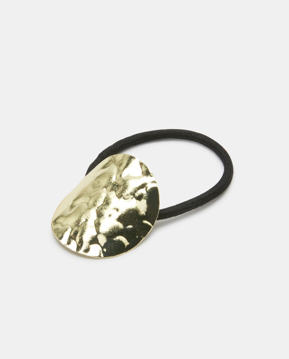 Elástico preto com aplique dourado Ouro-1