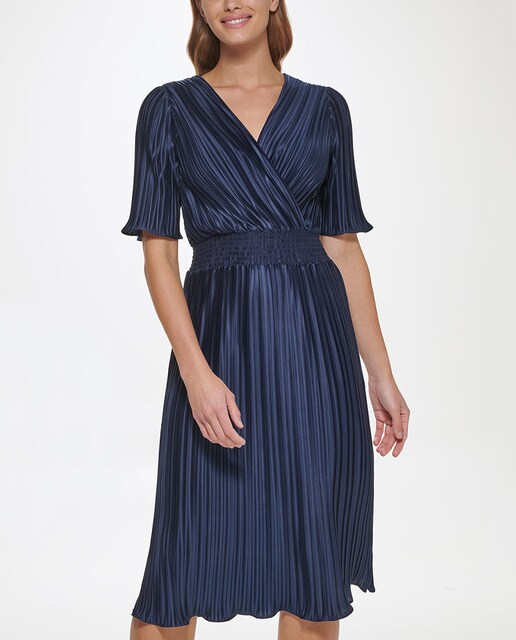Vestido de manga corta y cuello en pico · DKNY · El Corte Inglés