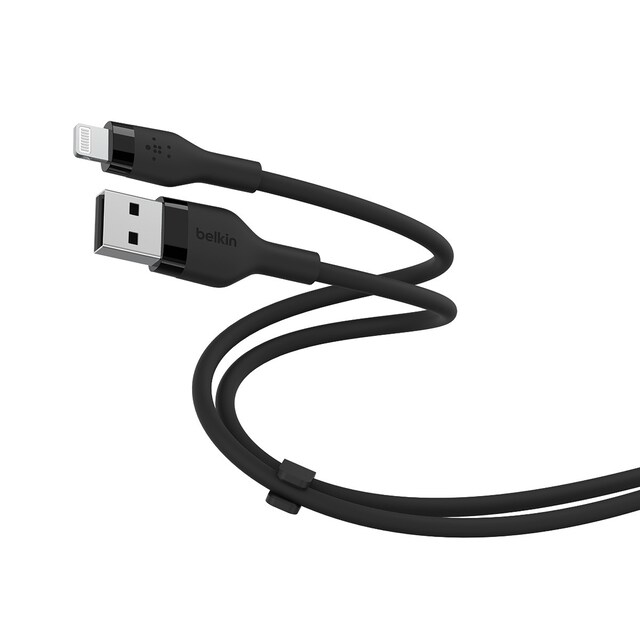 Imagen 0 de Cable de silicona Belkin Boost Charge Flex de USB-A a Lightning de 1 metro negro