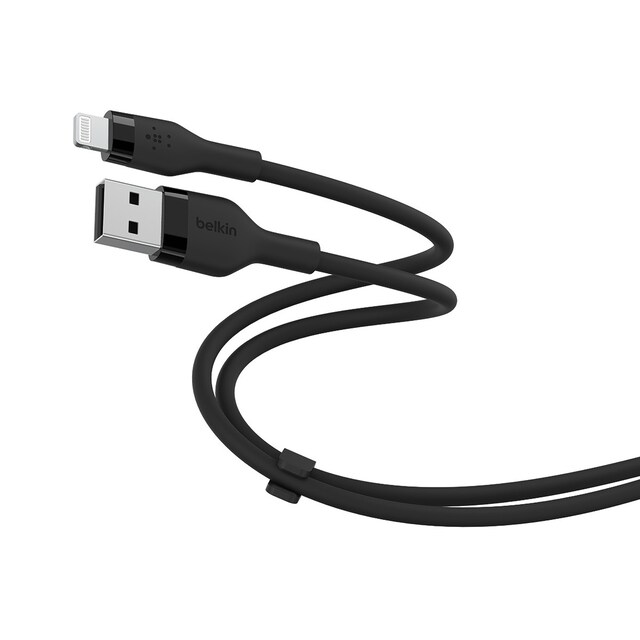 Imagen 0 de Cable de silicona Belkin Boost Charge Flex de USB-A a Lightning de 2 metros negro