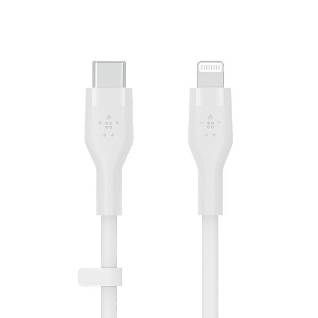 Imagen 0 de Cable de silicona Belkin Boost Charge Flex de USB-C a Lightning de 1 metro blanco
