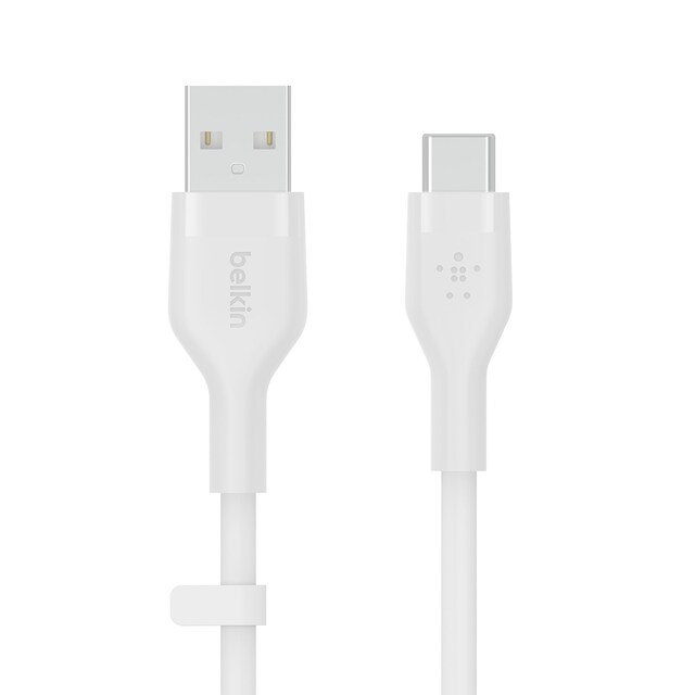 Imagen 0 de Cable de silicona Belkin Boost Charge Flex de USB-A a USB-C de 2 metros blanco