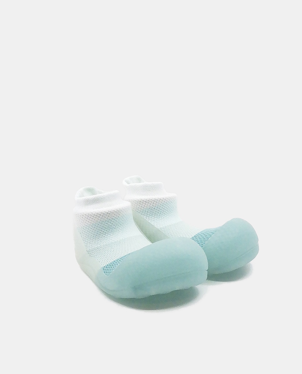 Pantufas verdes de bebé em tecido Aqua-X Verde-2