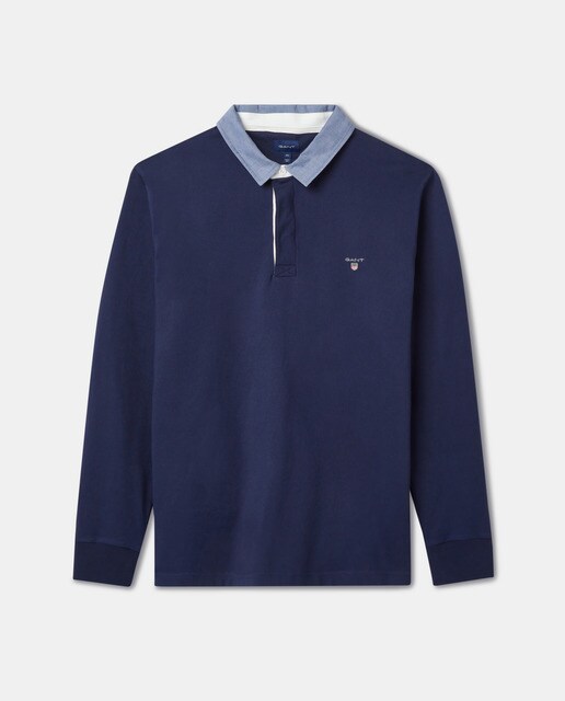 Polo de hombre regular azul marino de manga larga tallas grandes · Gant ·  El Corte Inglés