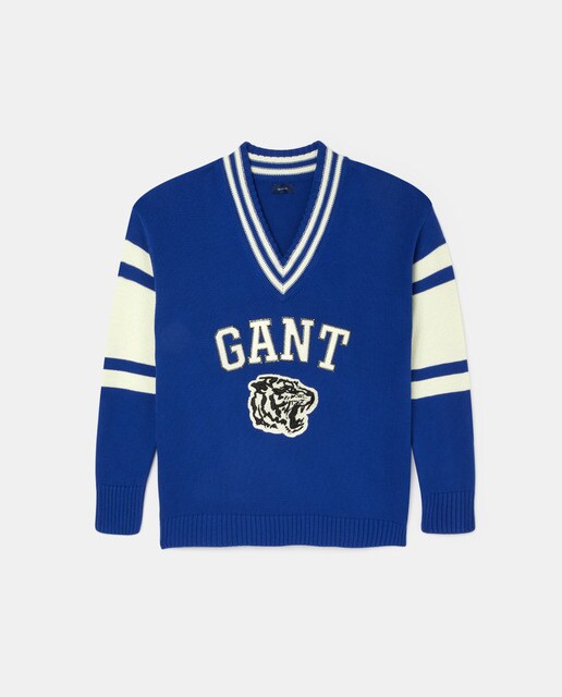 Jersey de hombre azulón con cuello pico · Gant · El Corte Inglés