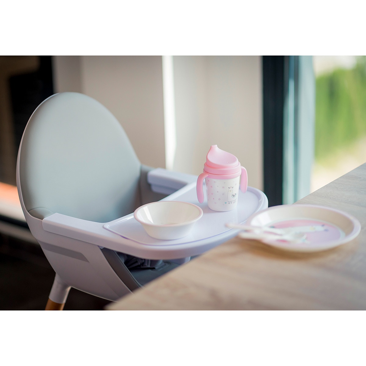 Vajilla 5 piezas Interbaby llama rosa Rosa-10