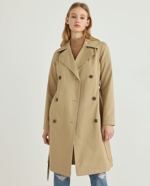 Gabardina de mujer larga con botones frontales · GAP · El Corte Inglés