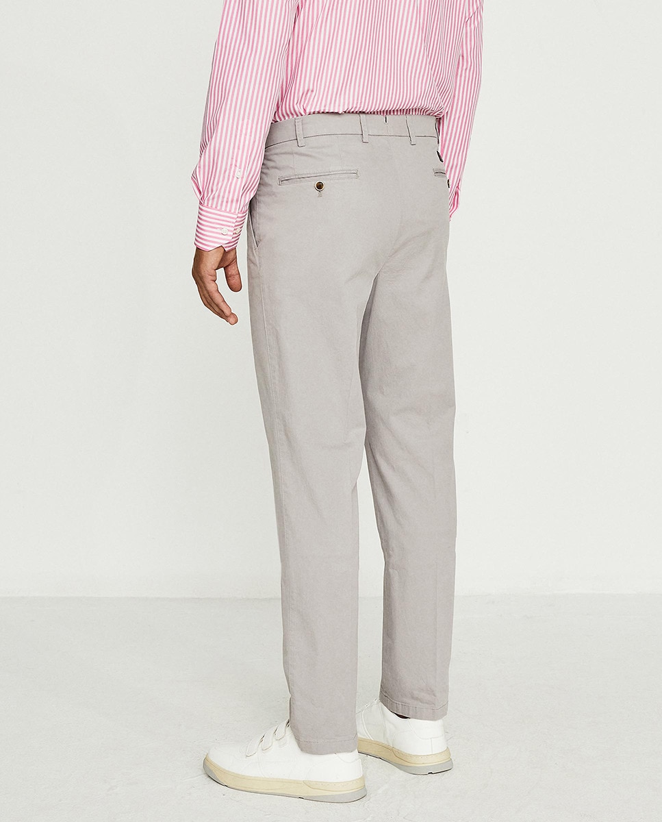 Calças chino regular cinzentas Cinzento-3