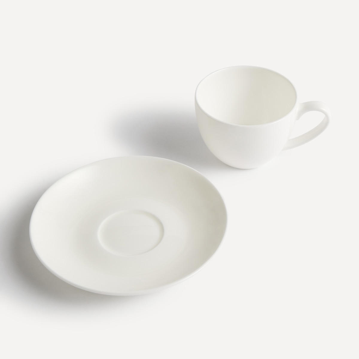 Chávena de café com prato redondo Bone China El Corte Inglés Branco-3