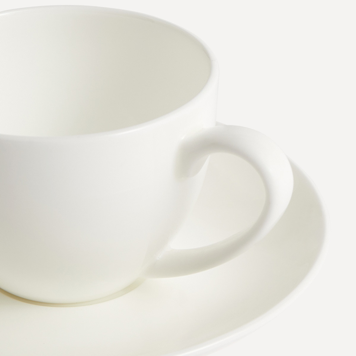 Chávena de café com prato redondo Bone China El Corte Inglés Branco-2