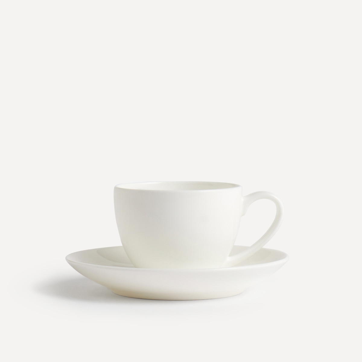 Chávena de café com prato redondo Bone China El Corte Inglés Branco-1