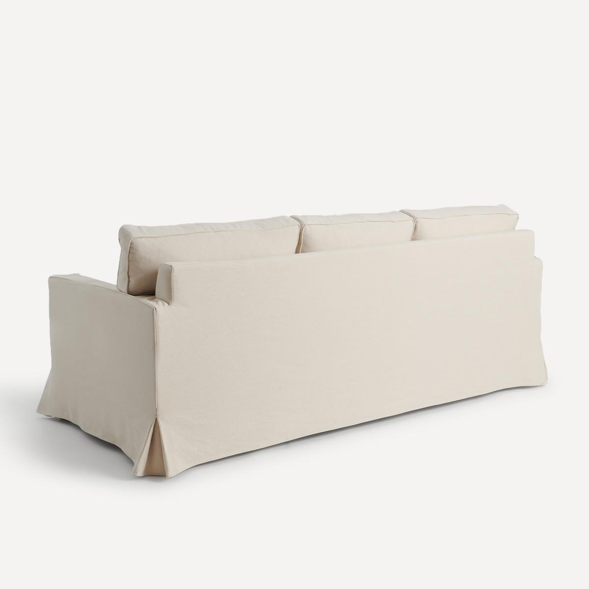 Sofá de 3 plazas desenfundable de algodón y lino con brazo recto Bolonia El Corte Inglés Natural-4