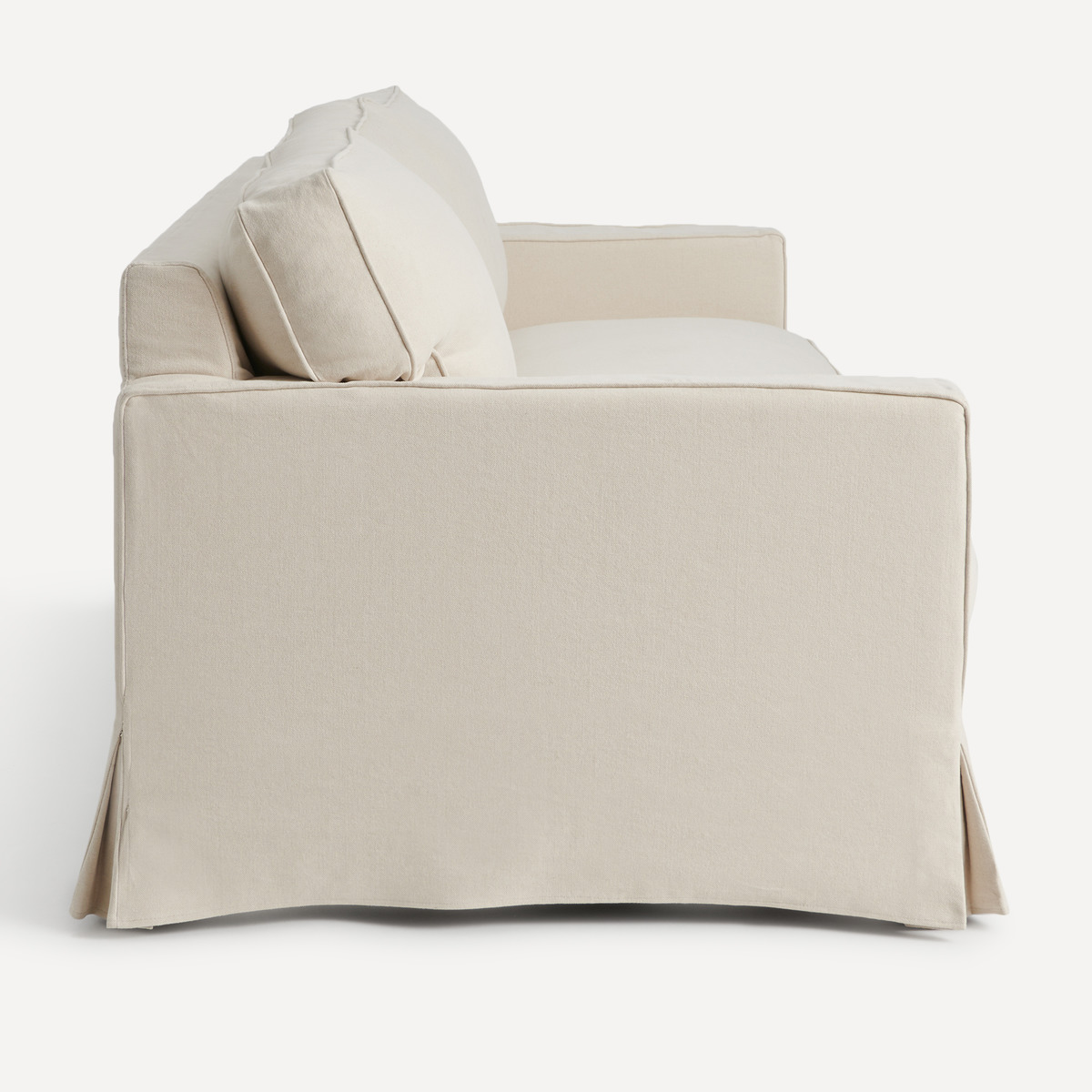 Sofá de 3 plazas desenfundable de algodón y lino con brazo recto Bolonia El Corte Inglés Natural-3