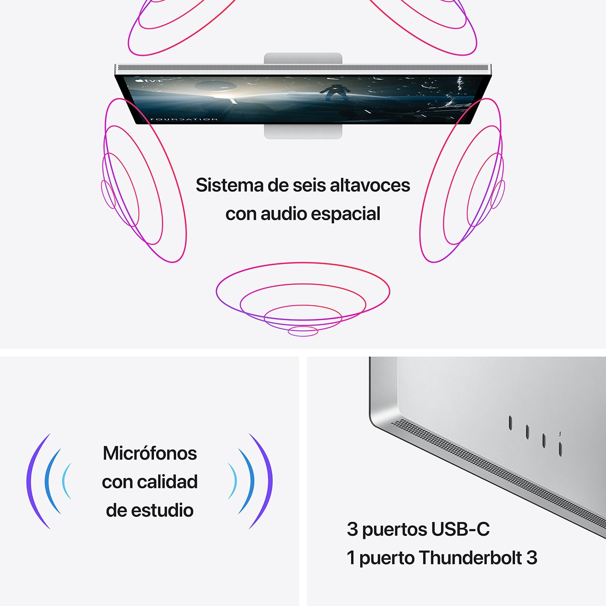 Monitor Apple Studio Display 27" Retina 5K, vidrio nanotexturizado, soporte con inclinación ajustable Plata-4