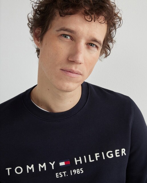 Sudadera de hombre azul con cuello redondo · Tommy Hilfiger · El Corte  Inglés
