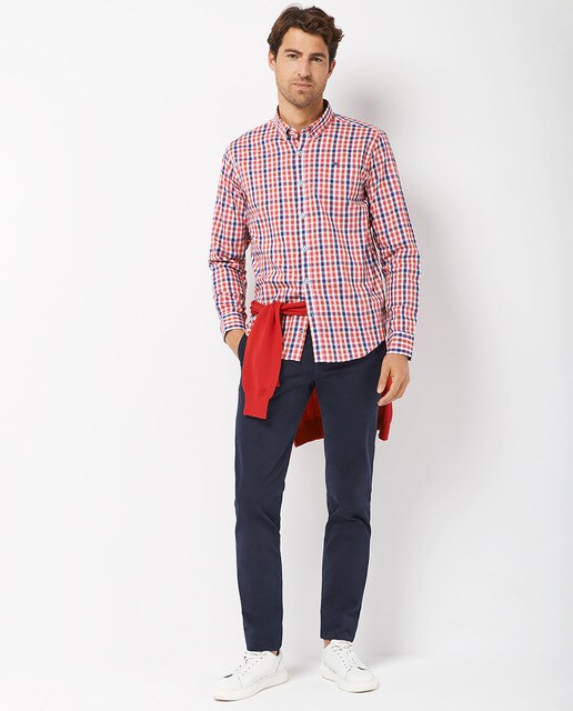 Camisa de hombre regular cuadros roja · Roberto Verino · El Corte Inglés