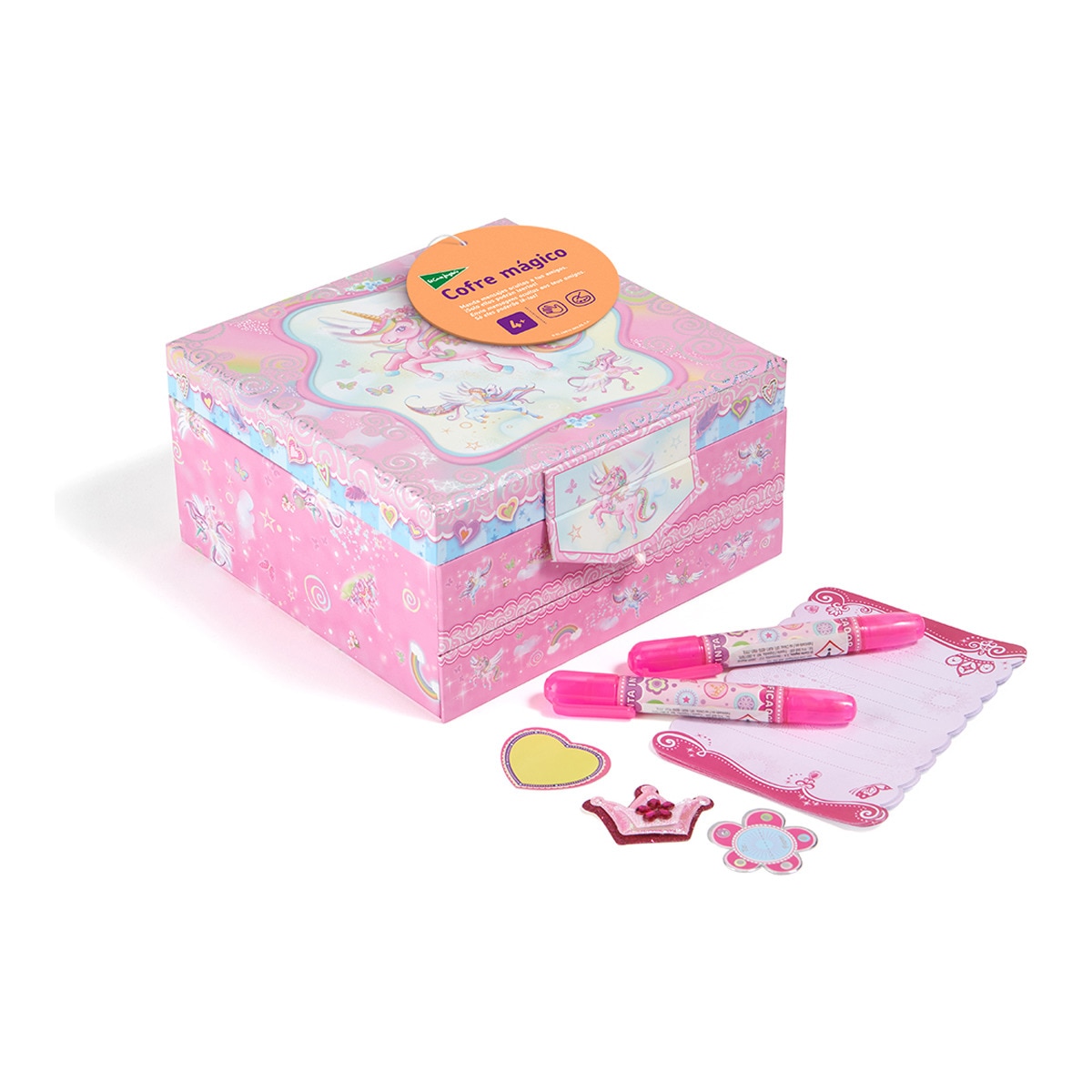 El Corte Inglés - Caja Unicornios Con Rotuladores De Tinta Invisible Y Accesorios Cofre Mágico