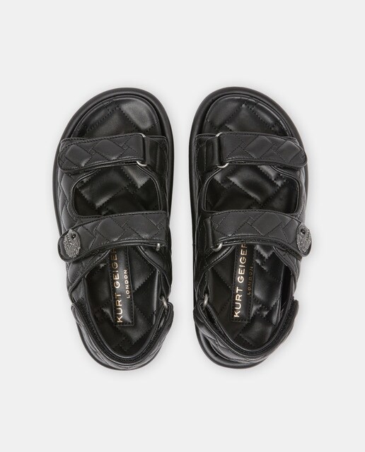 Sandalias planas de mujer en negro con cierre adherente · Kurt Geiger · El Corte  Inglés